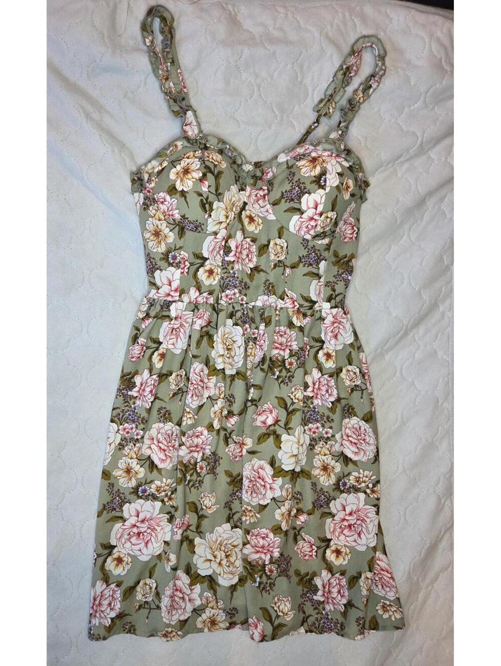 Floral Summer Dress with Ruffled Straps